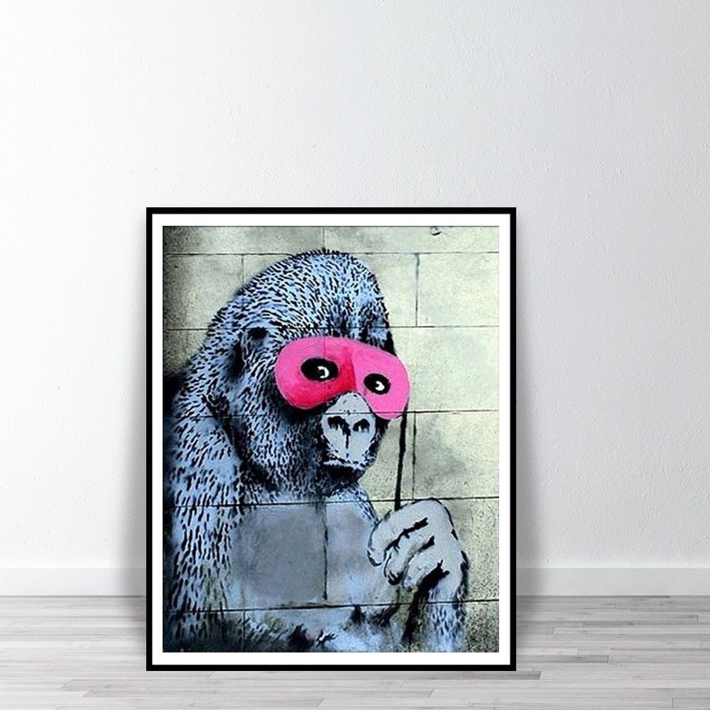 限定特殊マット額装品/バンクシー Gorilla in a Pink Mask 限定特殊マット額装品/バンクシー Gorilla in a Pink Mask